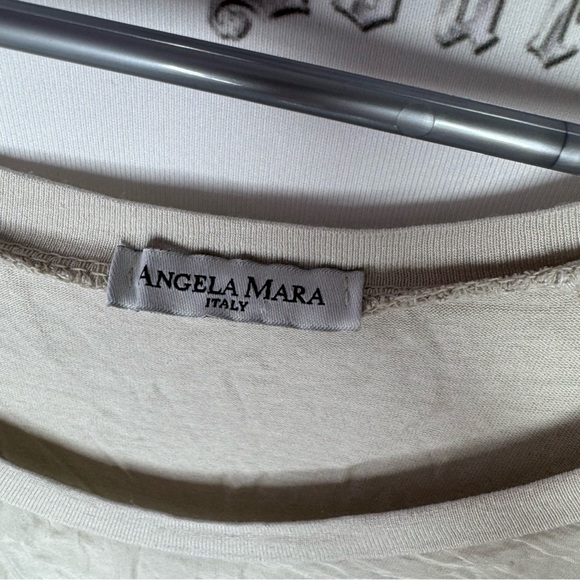 Angela Mara Italy dress grey tiered mesh with under slip soft buttery luxe - Picture 6 of 11